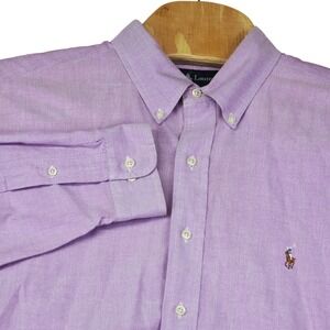 Ralph Lauren Classic Fit Shirt Men's Size 17 32/33 Oxford Button Down Purple